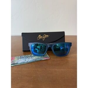 Maui Jim KAULIKE Matte Translucent Blue Sunglasses NEW B687-03 Polarized